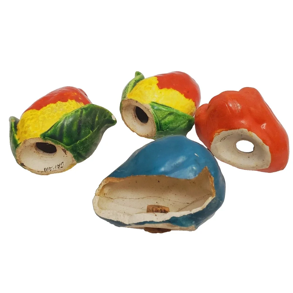 Vintage Vegetable Fruit Salt & Pepper Shakers Made in Japan Set Of 8 Cork Bottom